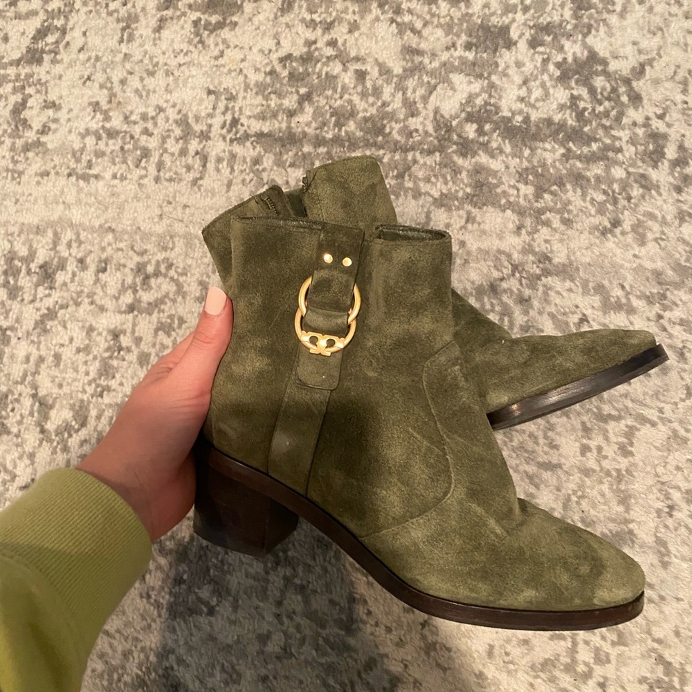 Tory Burch green booties